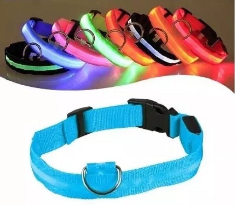 Collar Reflectivo Perro Mascotas Luz Led